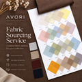 Avori Fabric Sourcing Service with fabric swatch board and physical samples